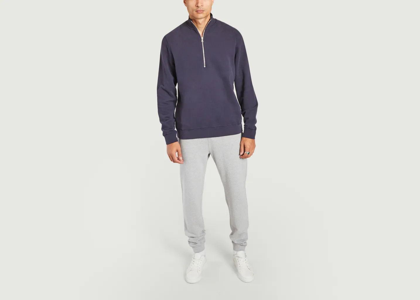 Sweatshirt col camionneur en coton Sunspel
