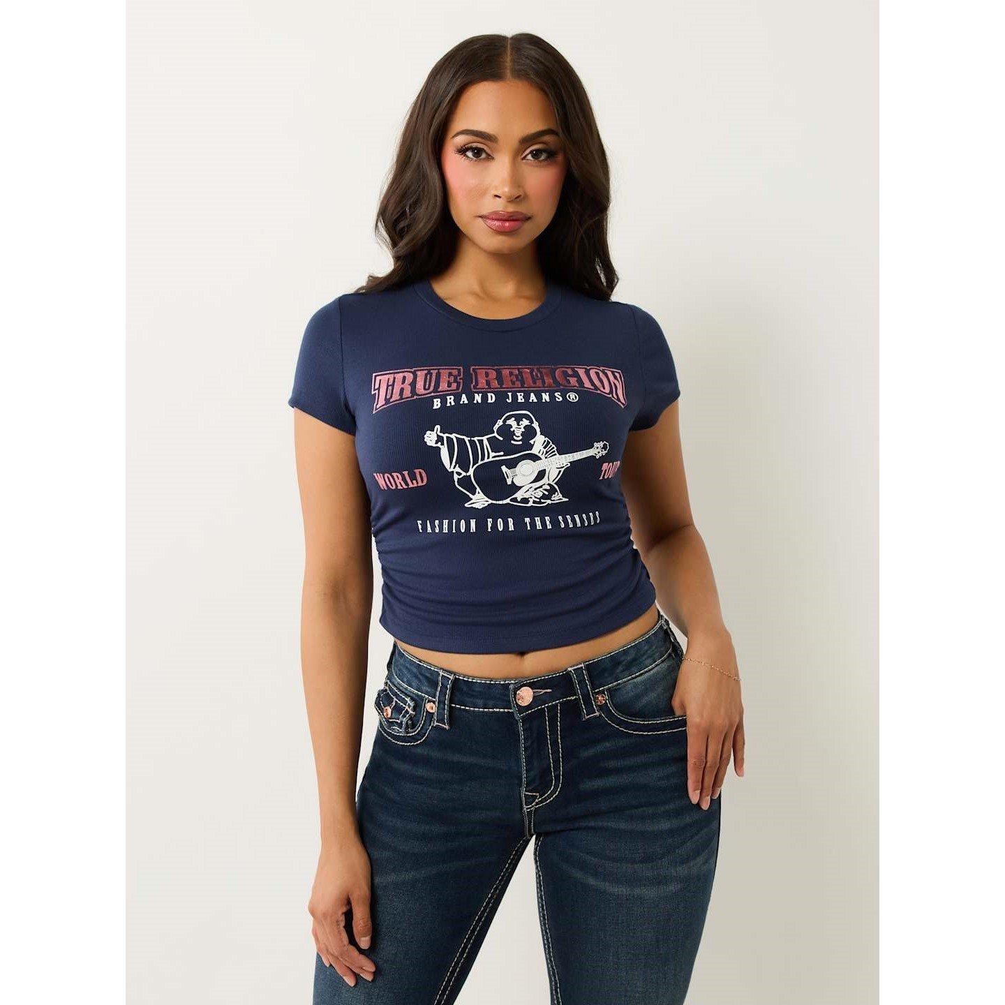 True Religion TR Gathered Baby T Shirt Womens