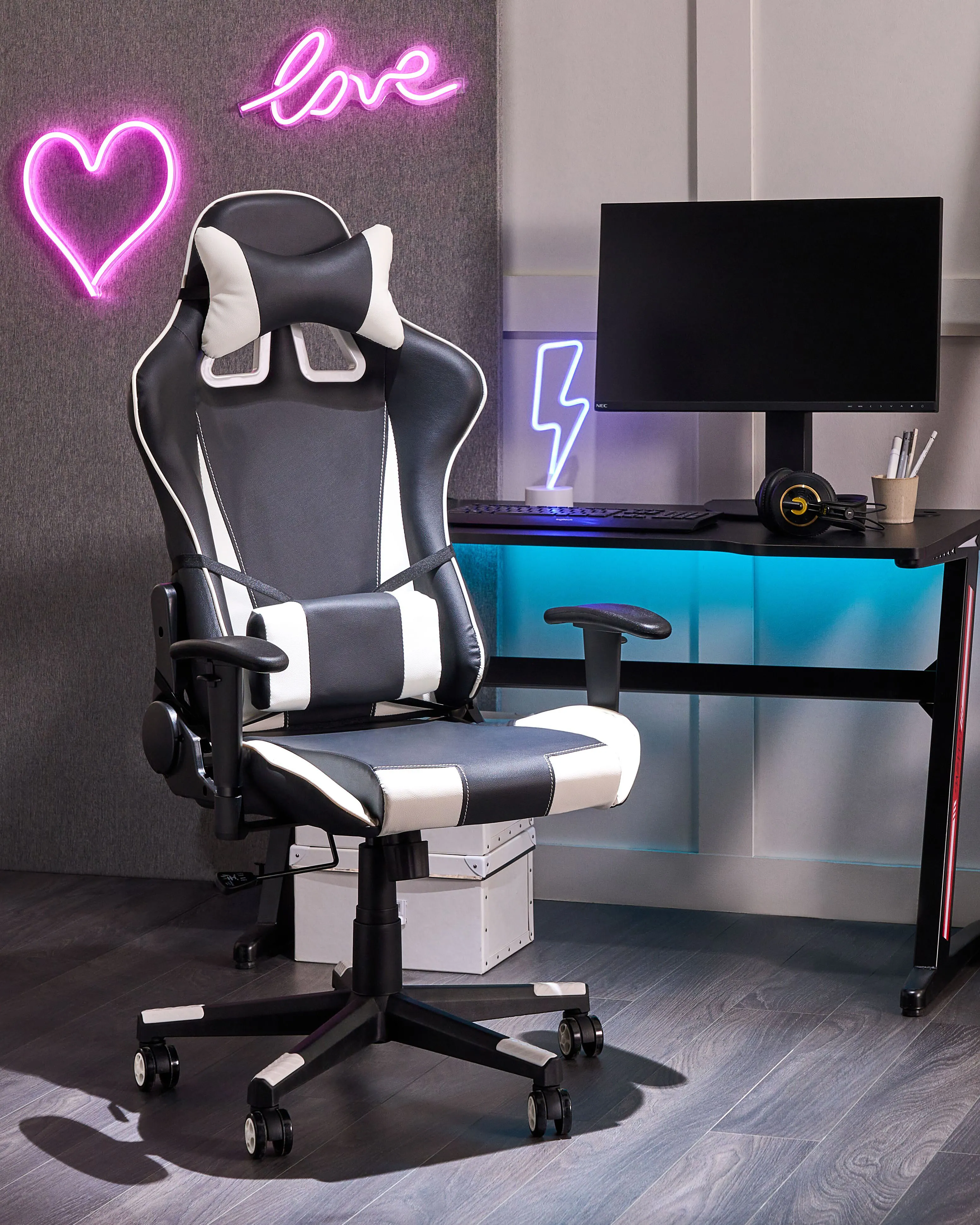 Bureaustoel GAMER Kunstleer Wit