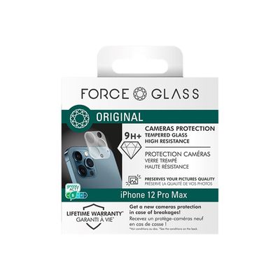 Force Glass Original - protection d'écran caméra - verre trempé pour iPhone 12 ProMax - transparent