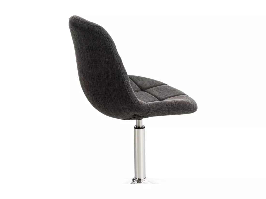 Lot de 2 Chaise de bureau - Tissu & Métal chromé - Gris foncé - Emil