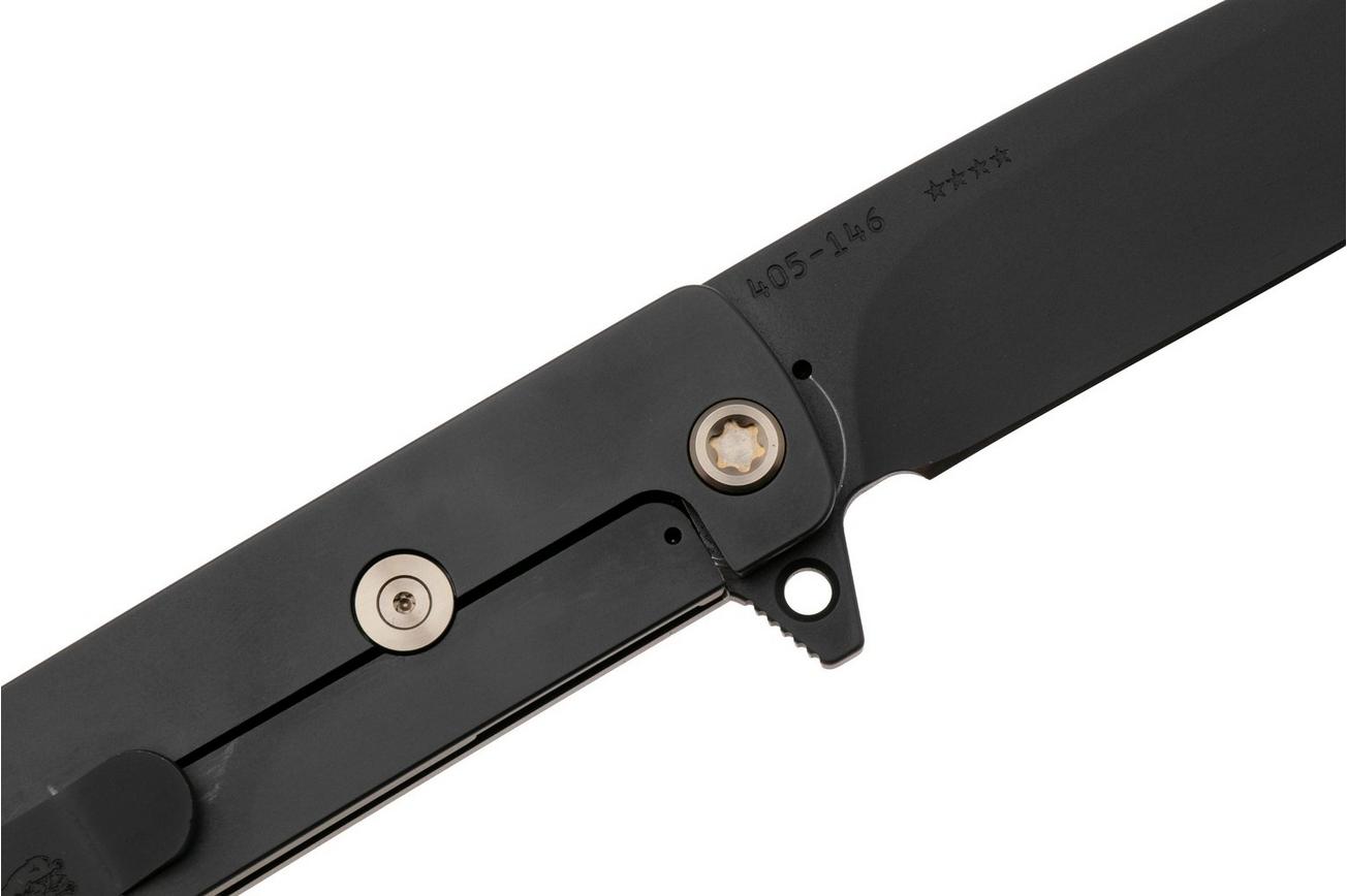 Medford M-48, 25-M48-03, S45VN DLC Blade, Black Aluminum Handle, Bronze Hardware zakmes