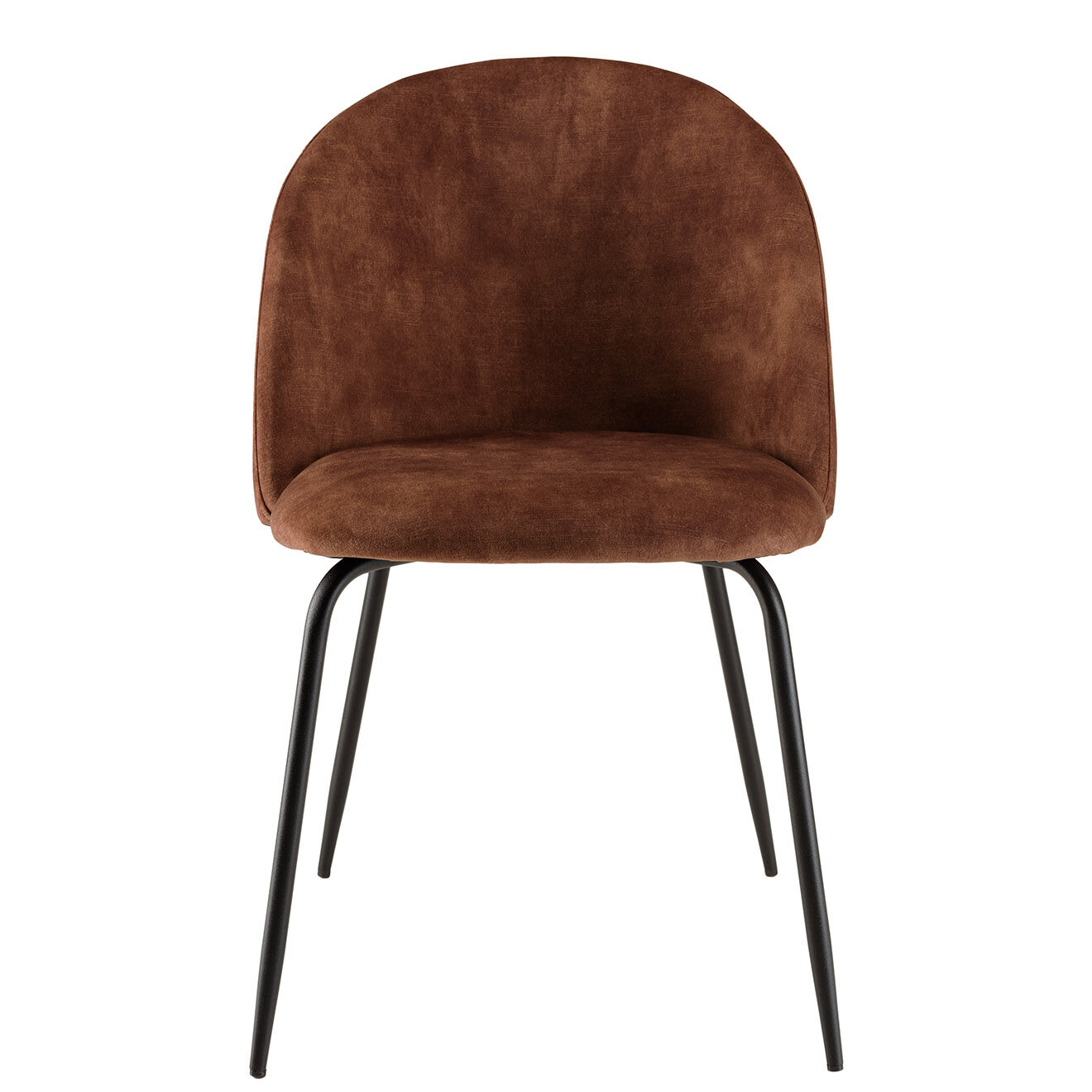 Macabane 2 Chaises en Velours Tom dossier arrondi acajou - 50x55x79 cm