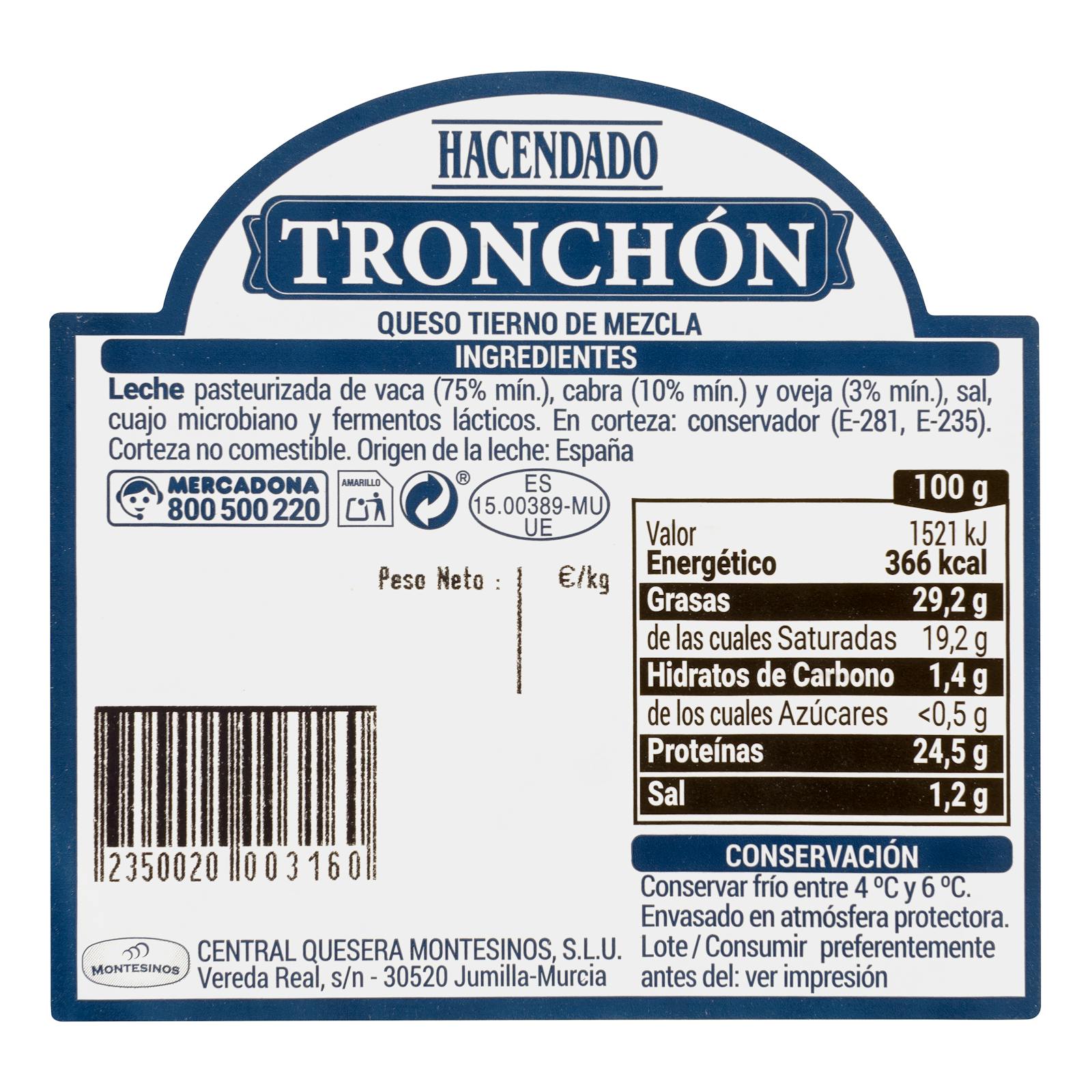 Mélange de fromages à pâte molle Tronchón Hacendado