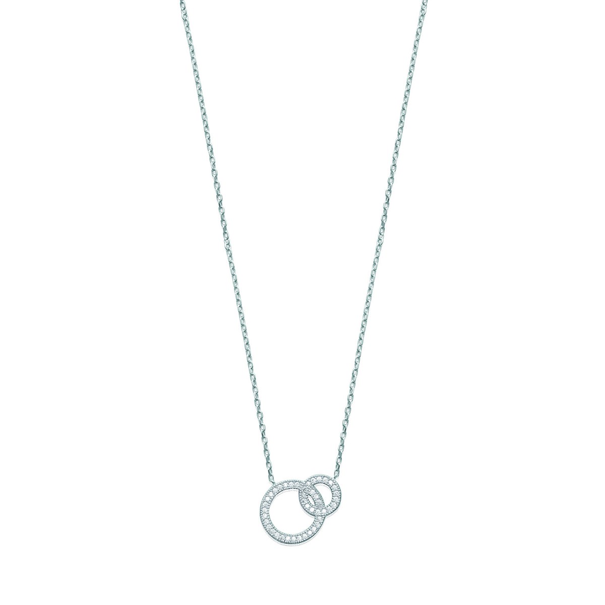 Collier Brillaxis anneaux entrelacés empierrés