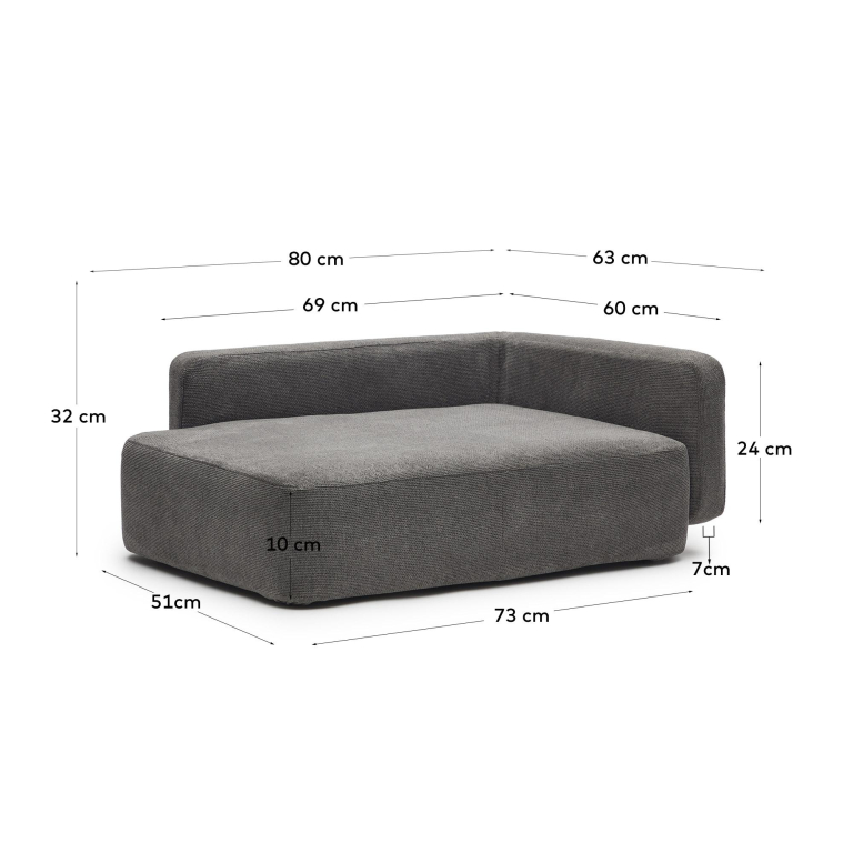 Kave Home Cover voor Bowie hondenbed 63x80 Donkergrijs