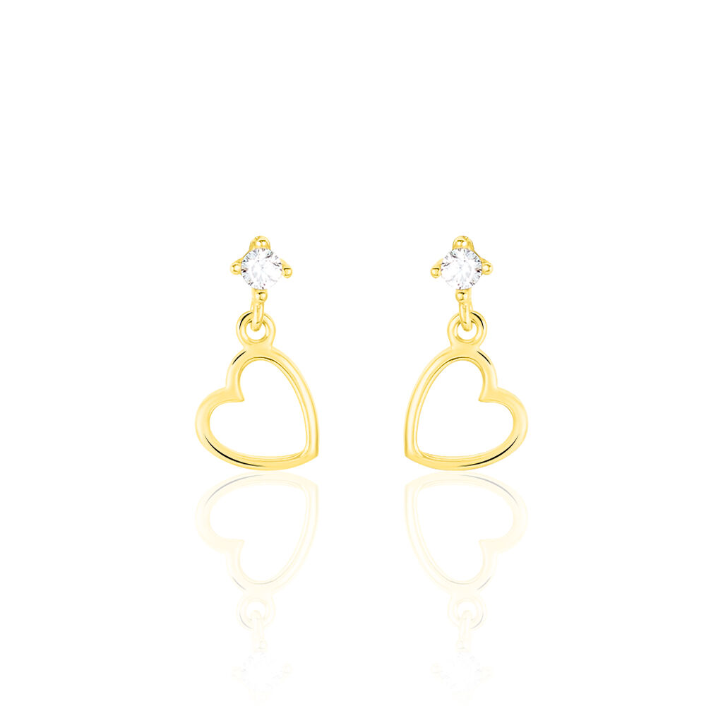 Boucles D'oreilles Pendantes Daria Cœur Or Jaune
