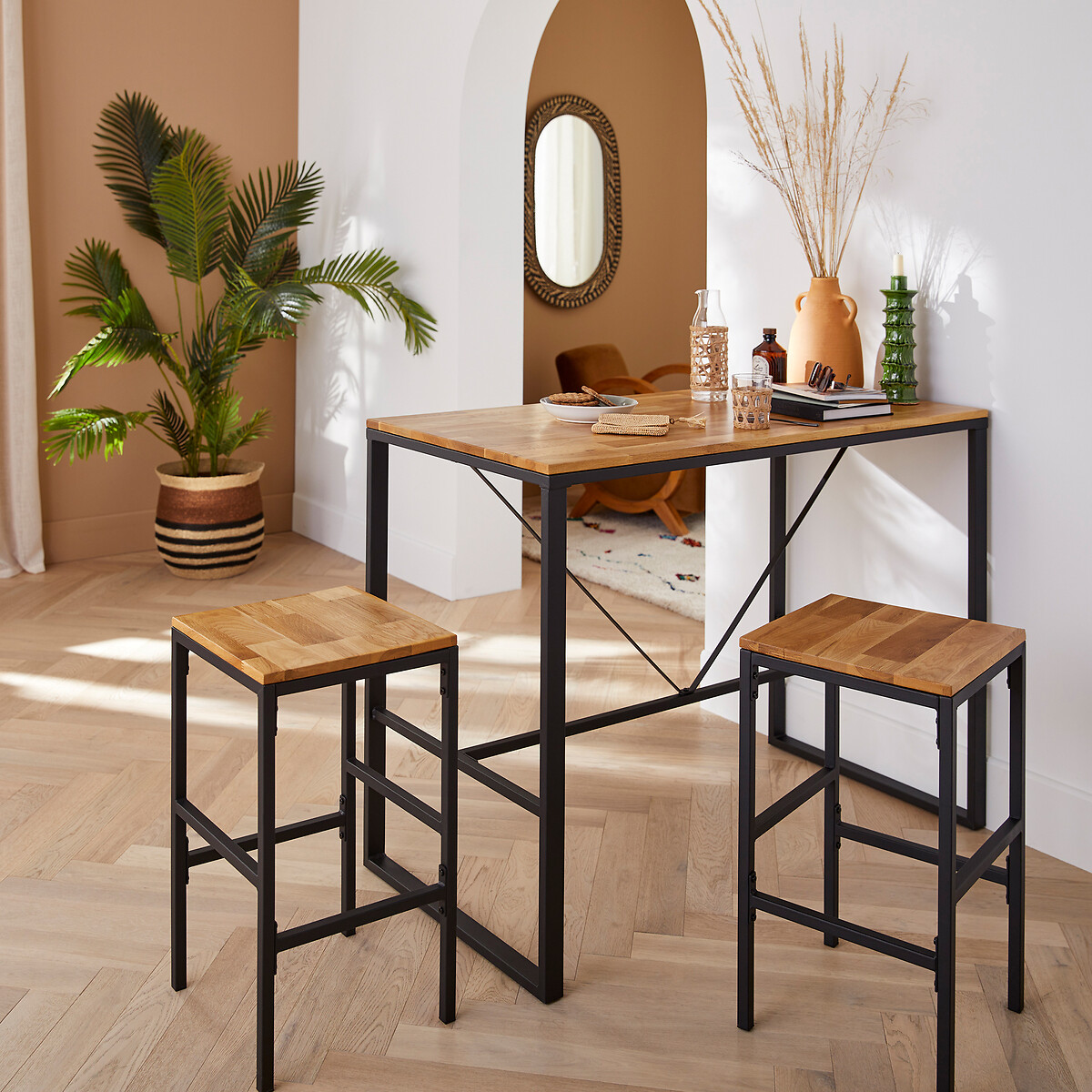 LA REDOUTE INTERIEURS<br>Conjunto de 2 banquetas altas de bar, Hiba