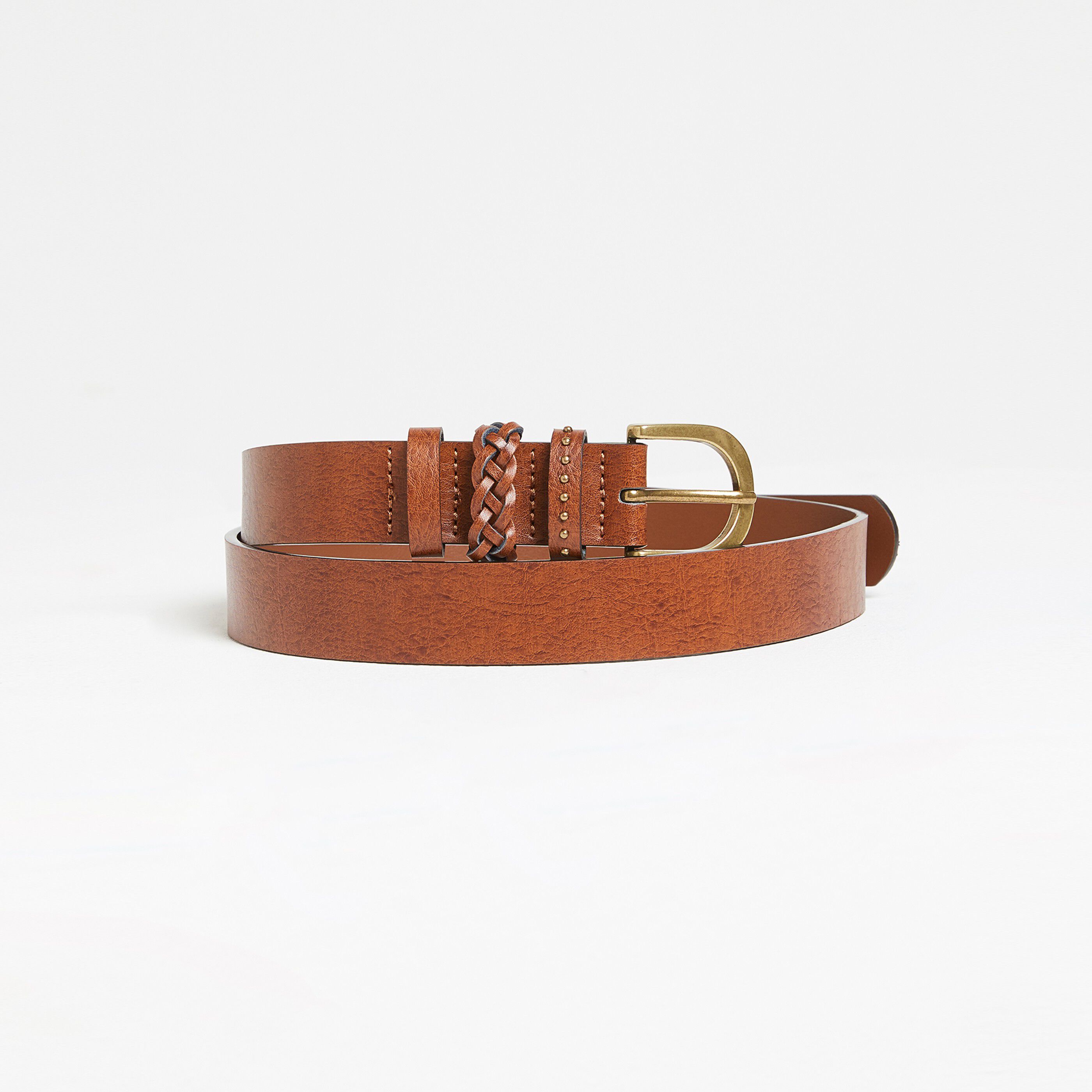 Ceinture en cuir femme - CAMEL