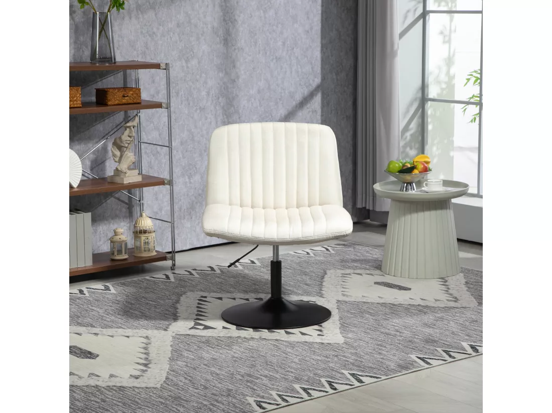 chaise longue EMILY chaise de relaxation réglable en hauteur rotative à 360° beige