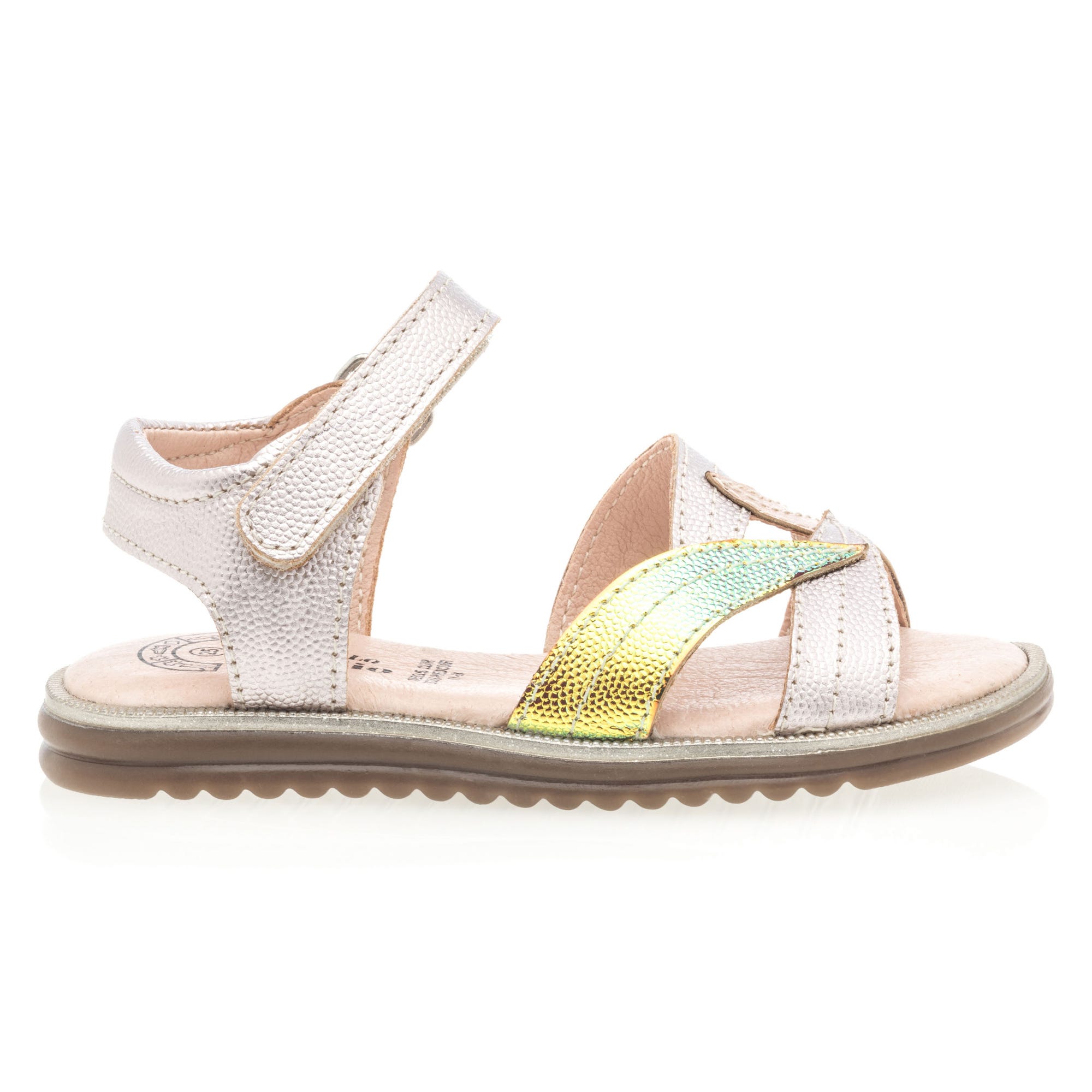 Nu-pieds Fille en cuir rose