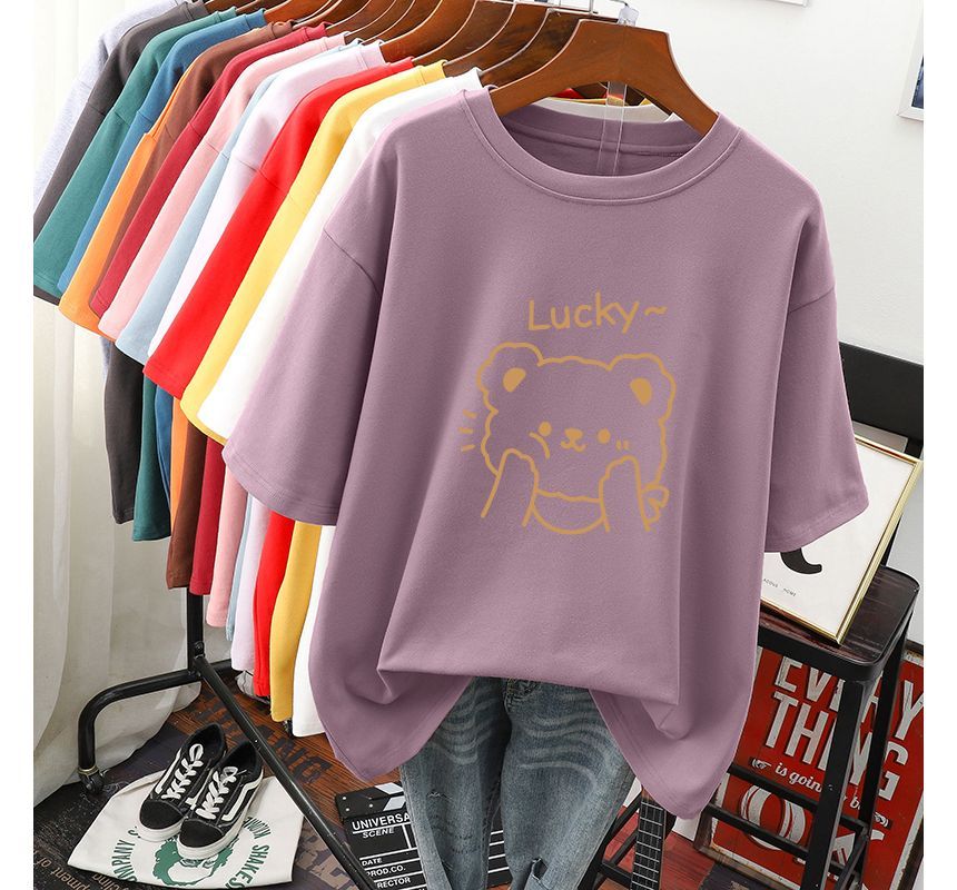 Lelache - T-shirt met cartoonprint en elleboogmouwen