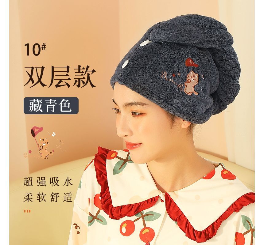 Porcini - Geborduurde snel drogende haarhanddoek (verschillende ontwerpen)