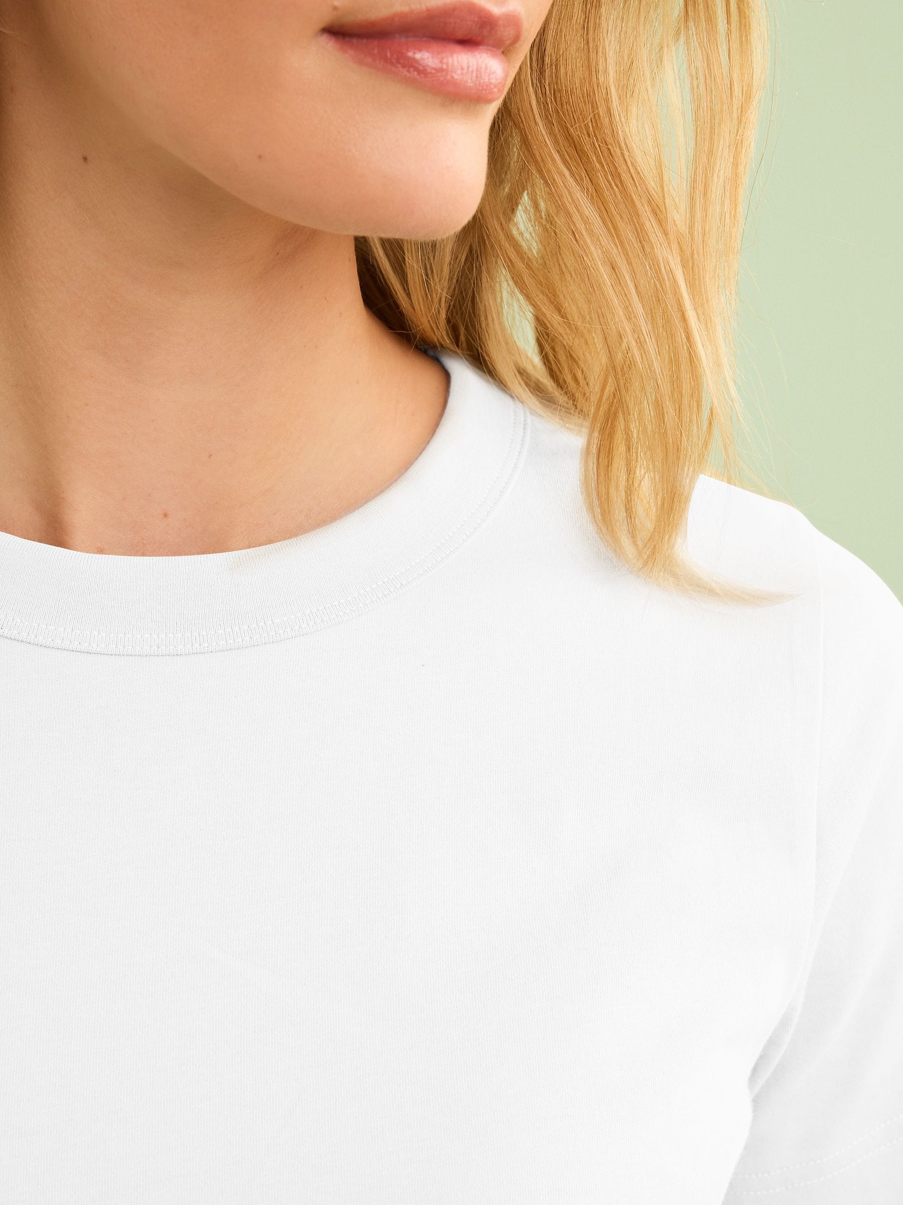 Wit - Must-have zuiver katoenen T-shirt met ronde hals en korte mouwen