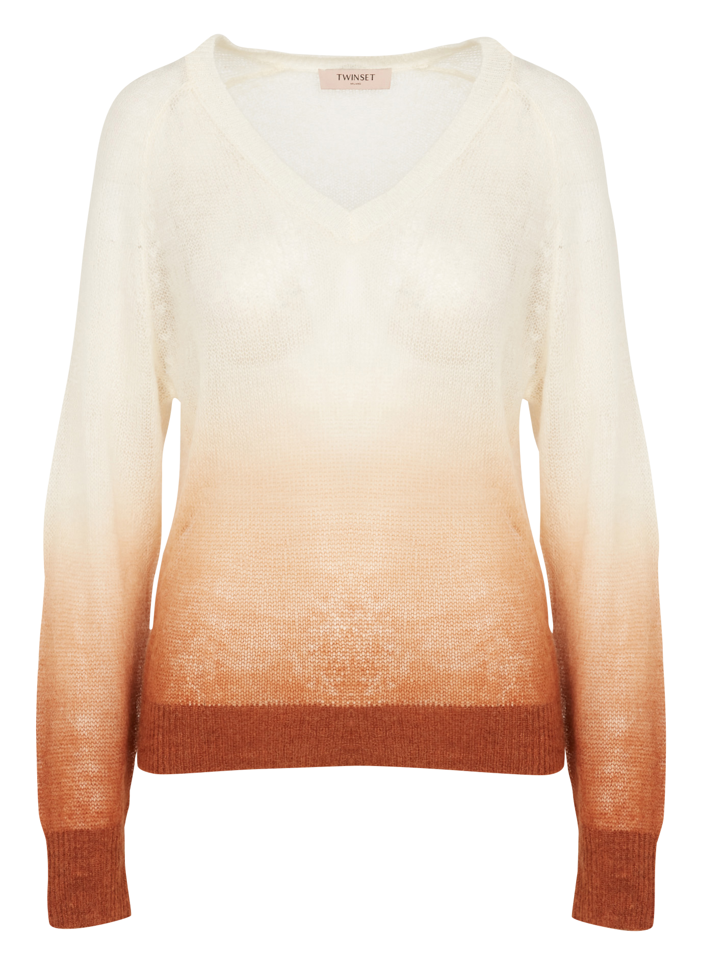 Pull col V en laine mélangée | Blanc