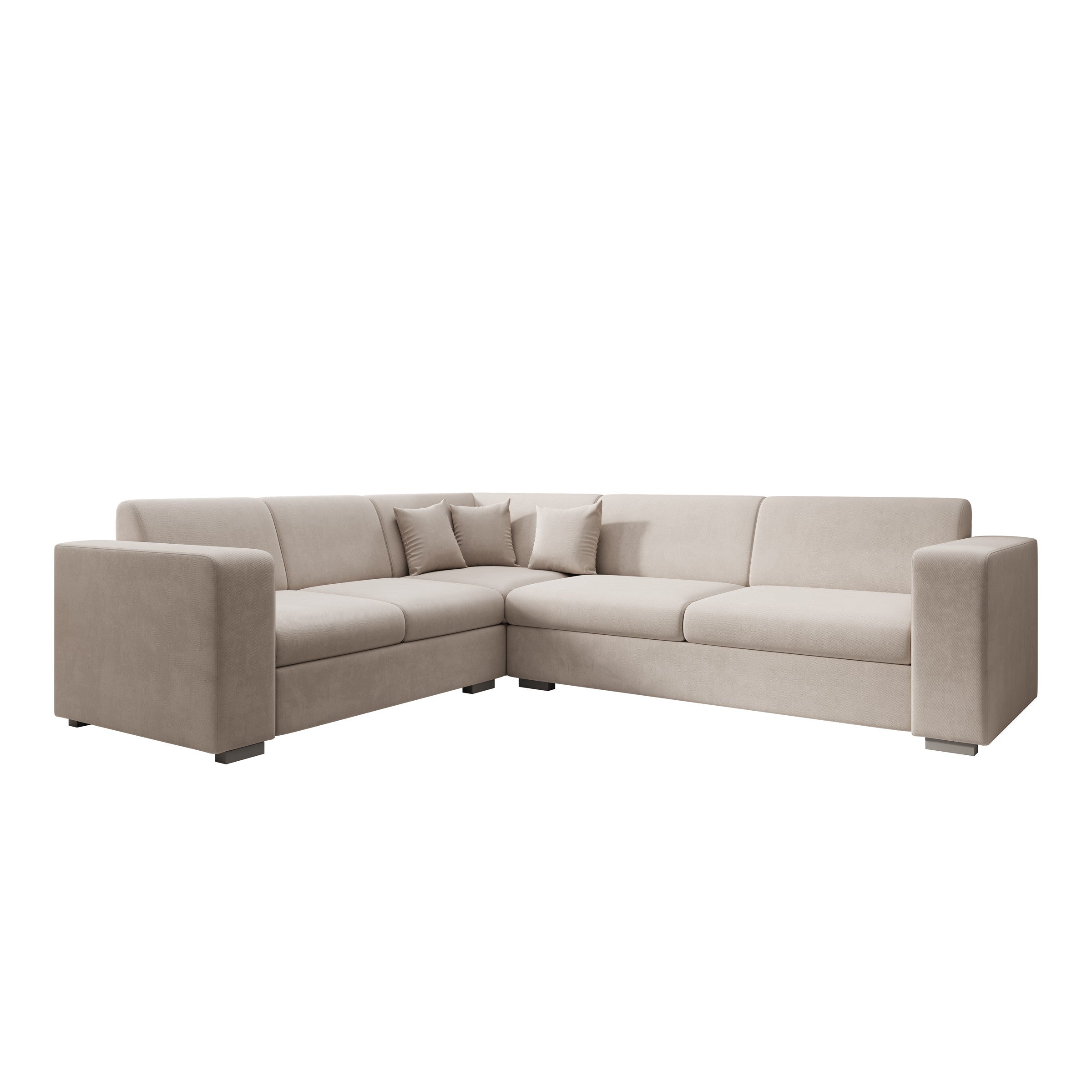 Santana - Hoekbank 4-zits - Stof beige - Links