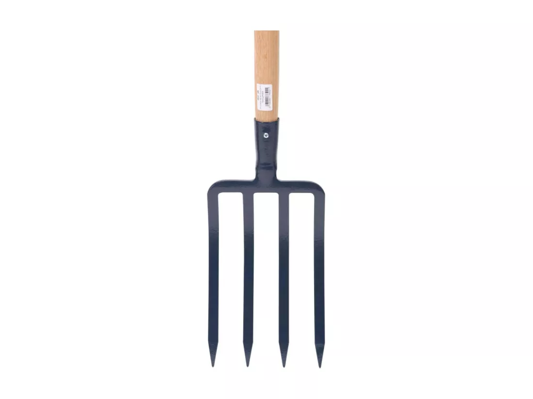 Fourche à bêcher à douille 4 dents de 30 cm manche bois pomme 100 cm