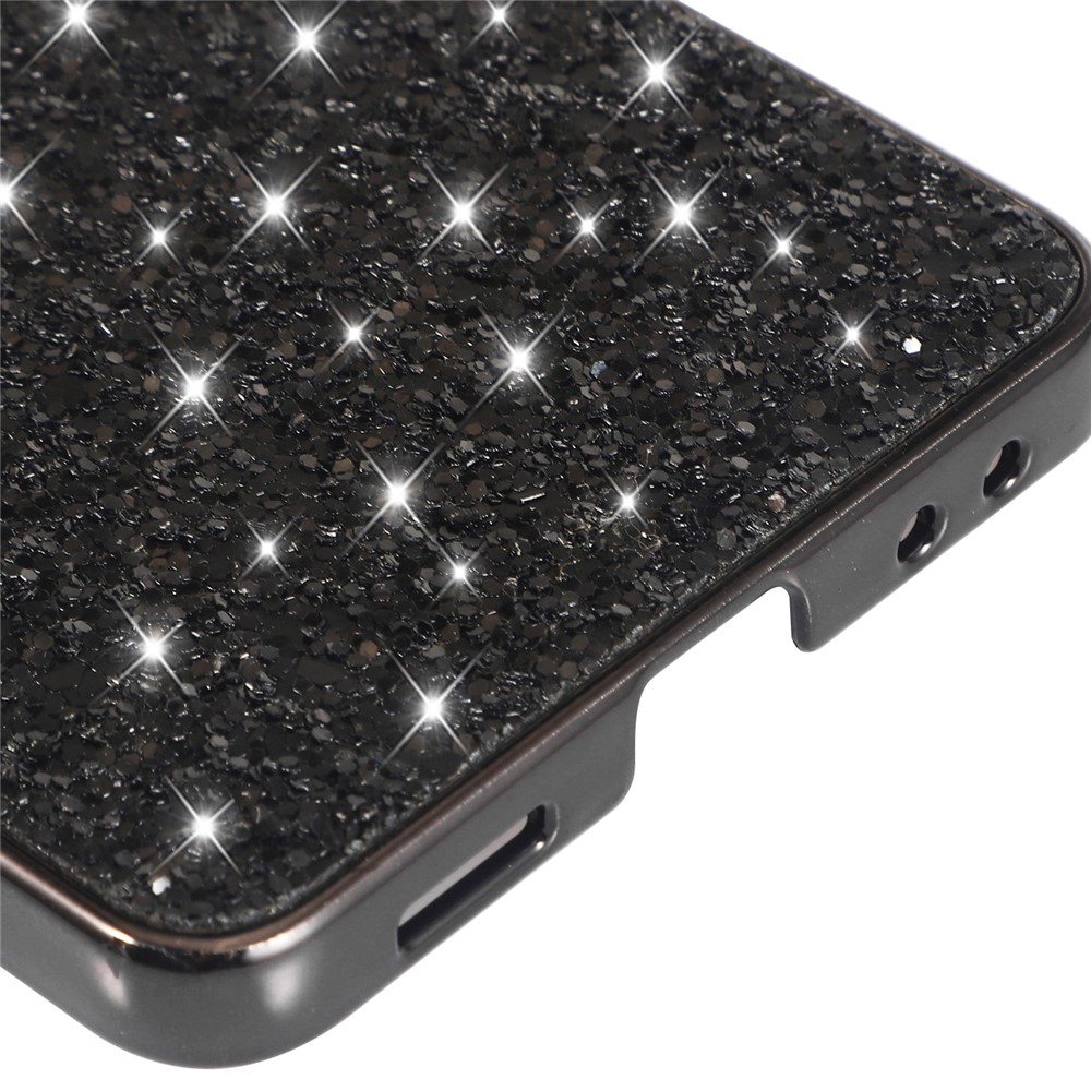 Samsung Galaxy Z Flip7 Hybrid Hardcase Schutzhülle im Glitzer Design - Schwarz