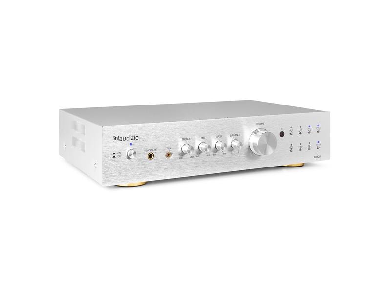 Audizio Stereo-Verstärker AD420A Silber Vielseitiger 4-Kanal-Verstärker mit grosser Funktionalität