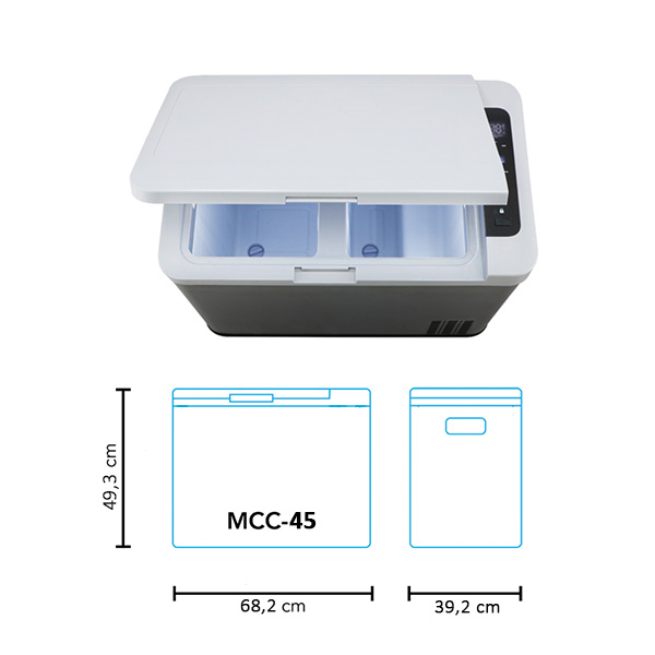 Glacière 45L à compression Dual Zone 12/24V et 230V MESTIC MCC-45 AC/DC