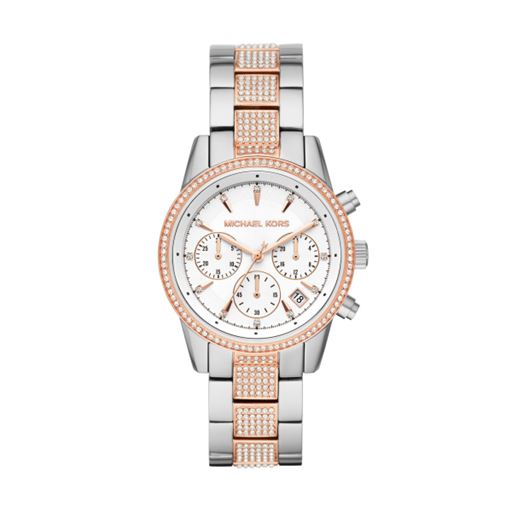 Michael Kors Ritz MK6651 Dameur, Sølv/Rose Gold, 37 mm