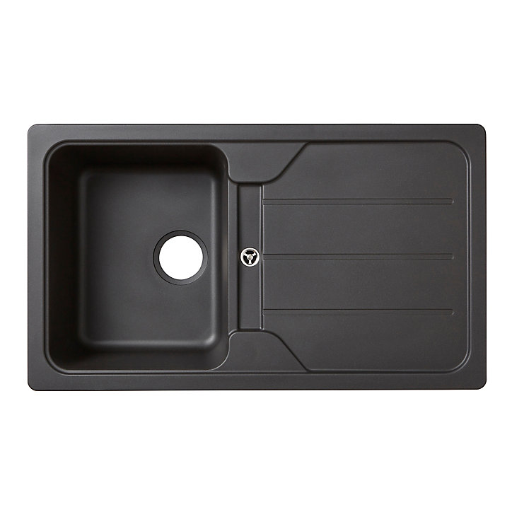 Évier en composite de quartz noir 1 bac à encastrer Arber