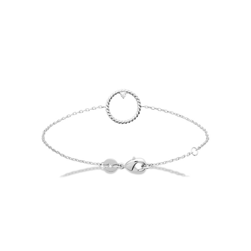 Bracelet Femme - Argent 925 - Oxyde de zirconium - Longueur : 18 cm