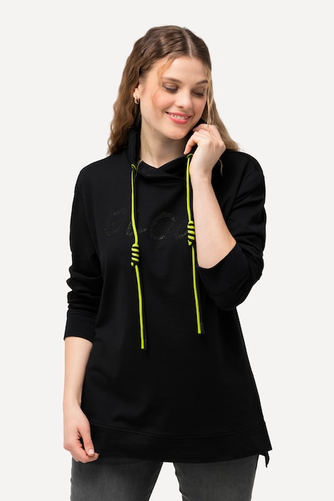 Sweatshirt, Schriftmotiv, Stehkragen, Langarm