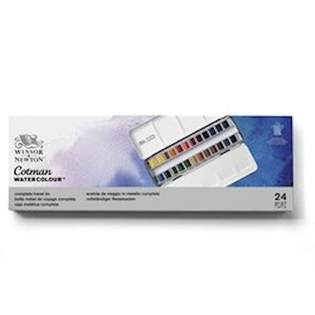 Akvarellfarge Cotman Sketchers Metal Box 24 halvkopper Winsor & Newton