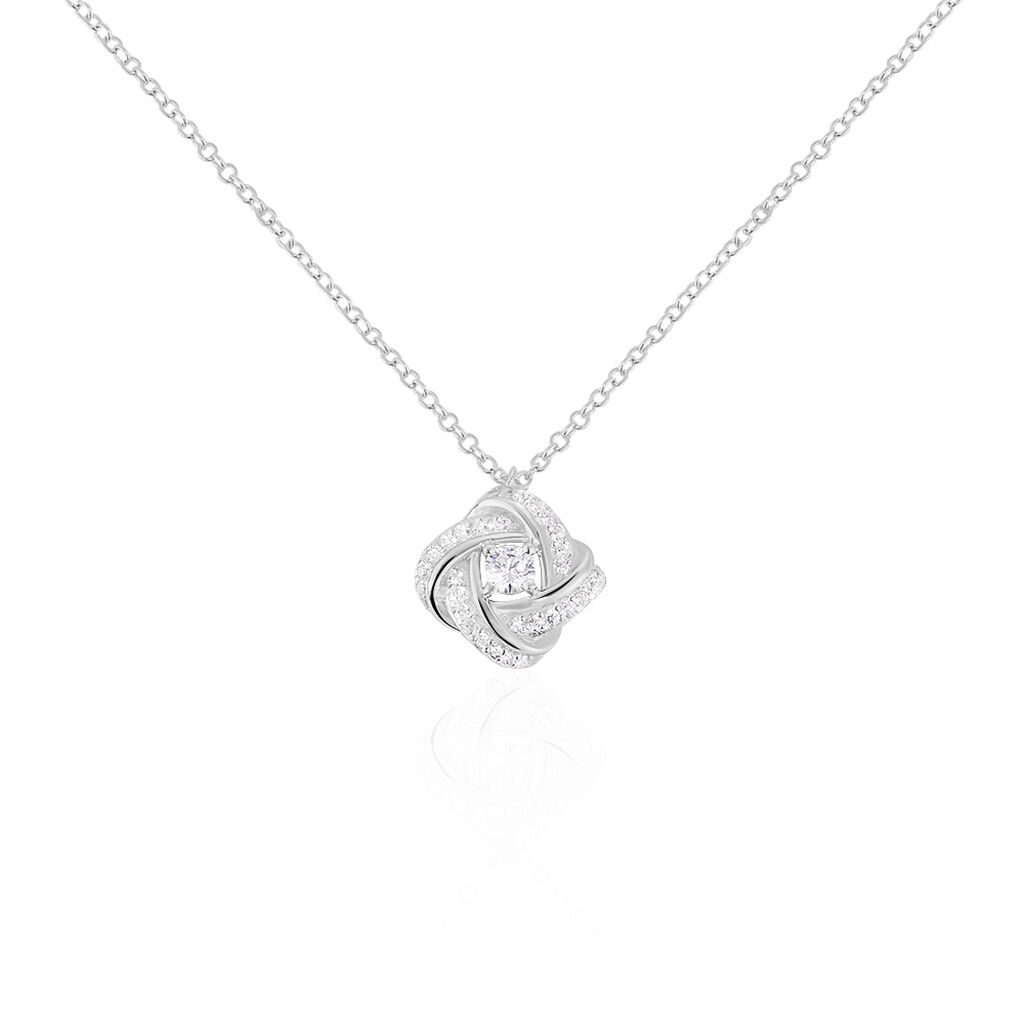 Collier Anasthase Argent Blanc Oxyde De Zirconium