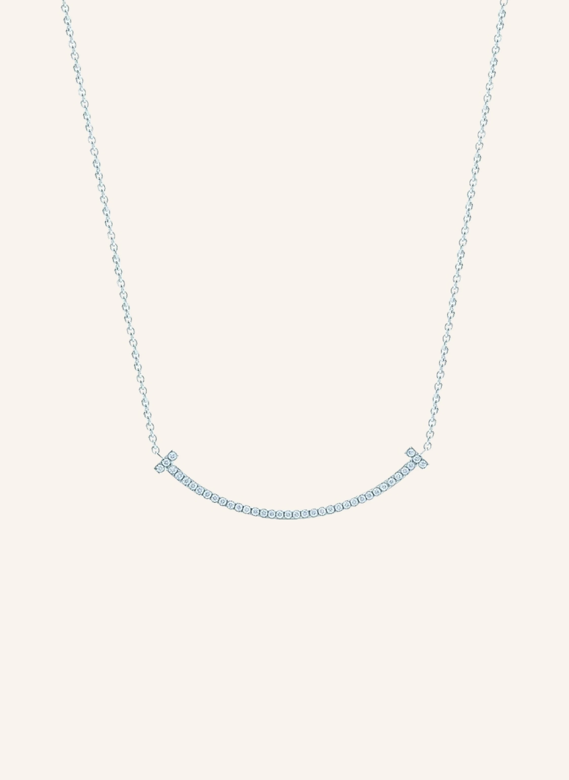 TIFFANY & Co. Tiffany T Smile HALSKETTE aus 18 Karat Weißgold mit Diamanten