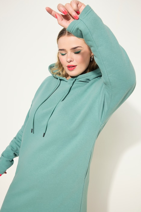 Sweatkleid, oversized, Kapuze, Langarm