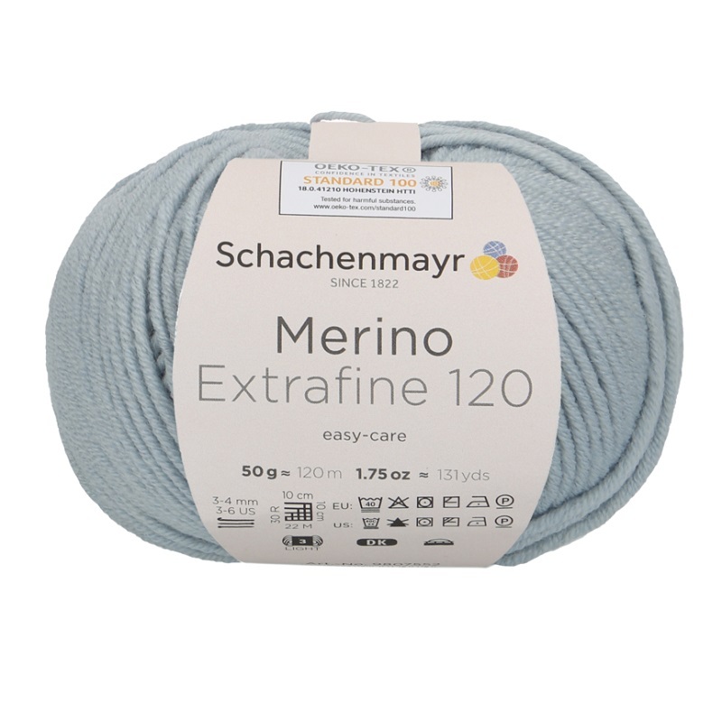 Handstrickgarn MERINO EXTRAFINE 120 - eisblau - 50g