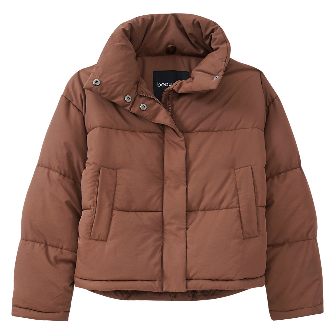 Beatwear Mädchen Steppjacke mit Stehkragen braun