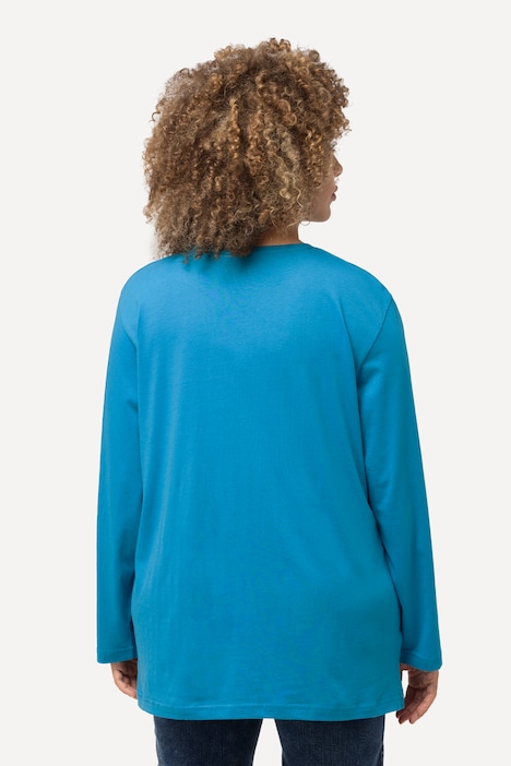 Shirt, V-Ausschnitt, Relaxed, Langarm