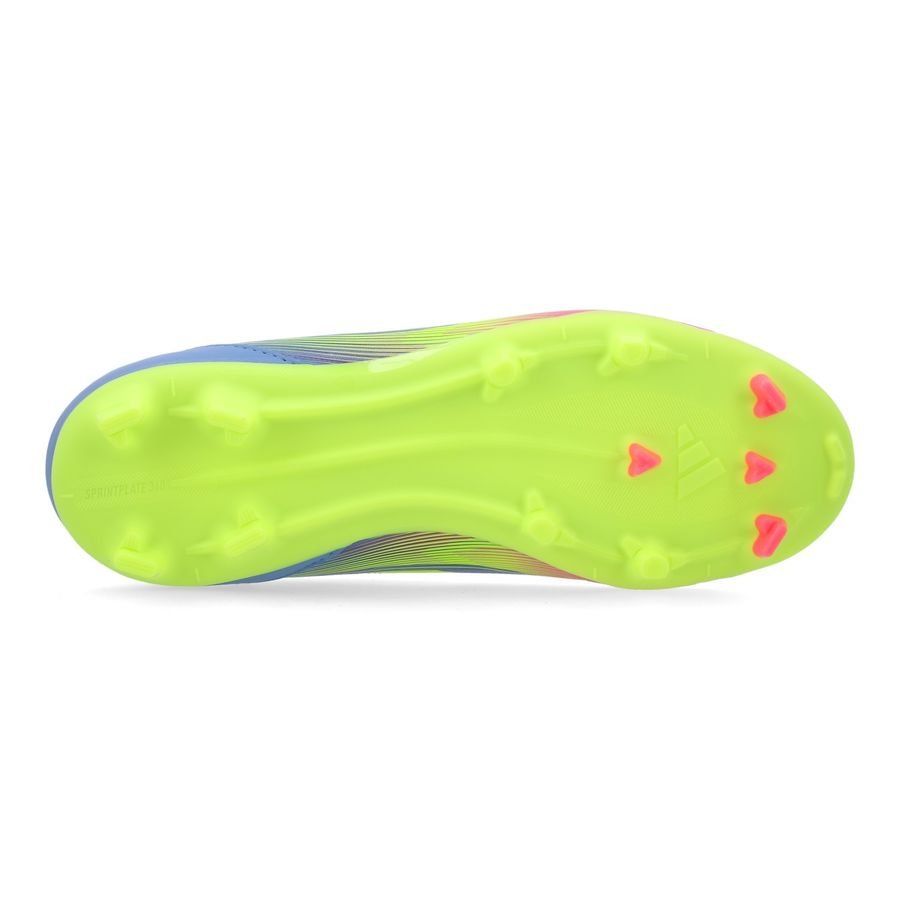 adidas F50 League Mid FG/AG Celestial Victory - Blue Fusion/Lucid Lemon/Lucid Pink Enfant