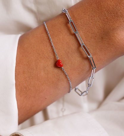 Design Letters Armband - Chunky Square - Large - Silber