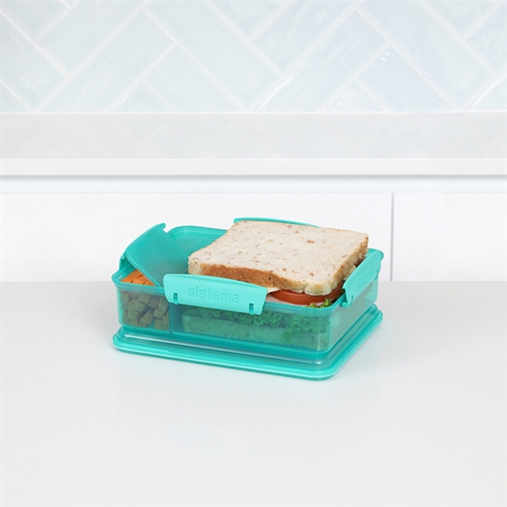 Køb Sistema Snack Attack Duo Madkasse 975 ml Teal