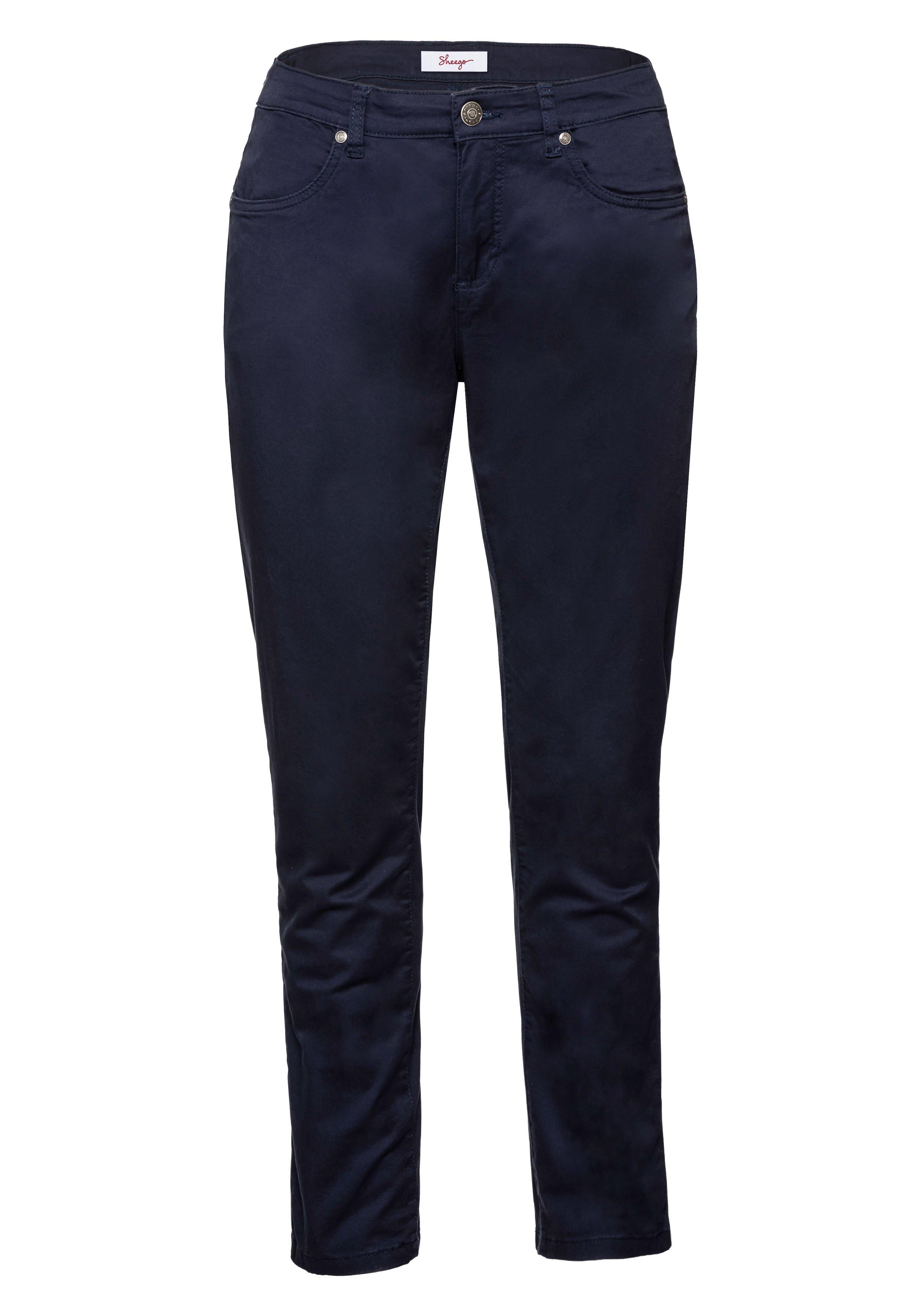 Schmale Stretchhose aus Baumwoll-Twill