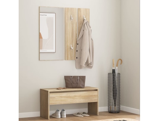 VIDAXL - Ensemble de meubles de couloir chêne sonoma bois d'ingénieri...