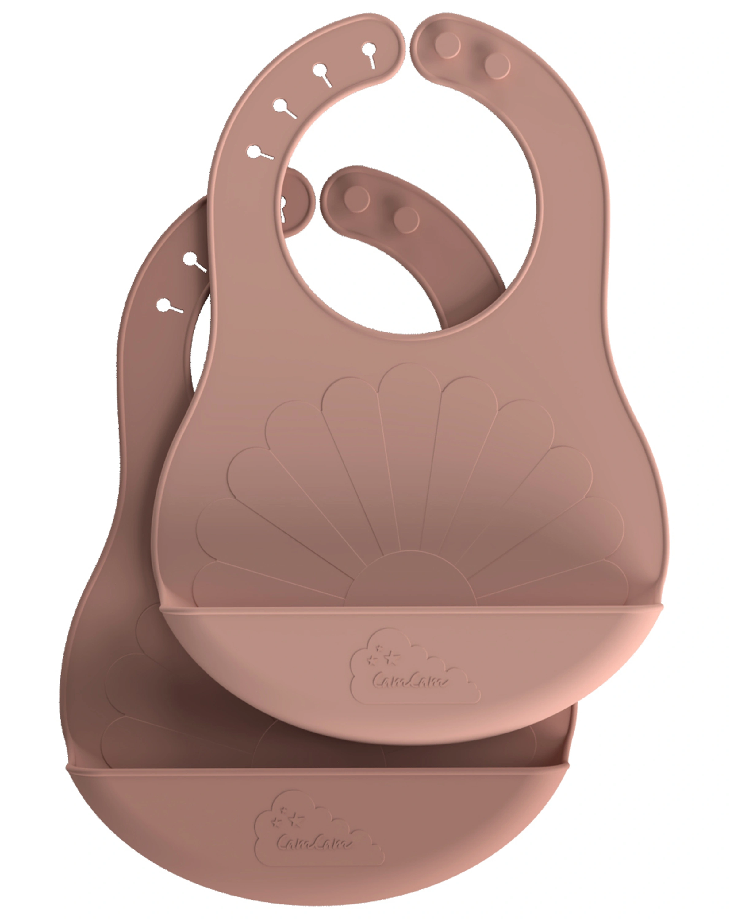 Silikon-Lätzchen BLUME (29,3x21) 2er-Pack in dusty rose