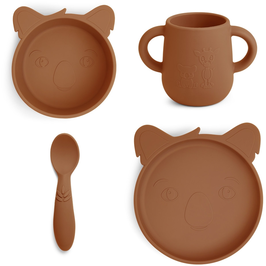 nuuroo Geschirrset Lykke Koala 4-teilig, Caramel Café