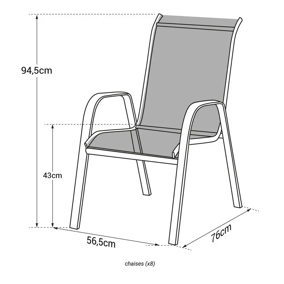 Happy Garden Stoel MARBELLA - Zwart - Aluminium
