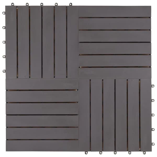 vidaXL Terrassebord 20 stk gråvasket 30x30 cm heltre akasie