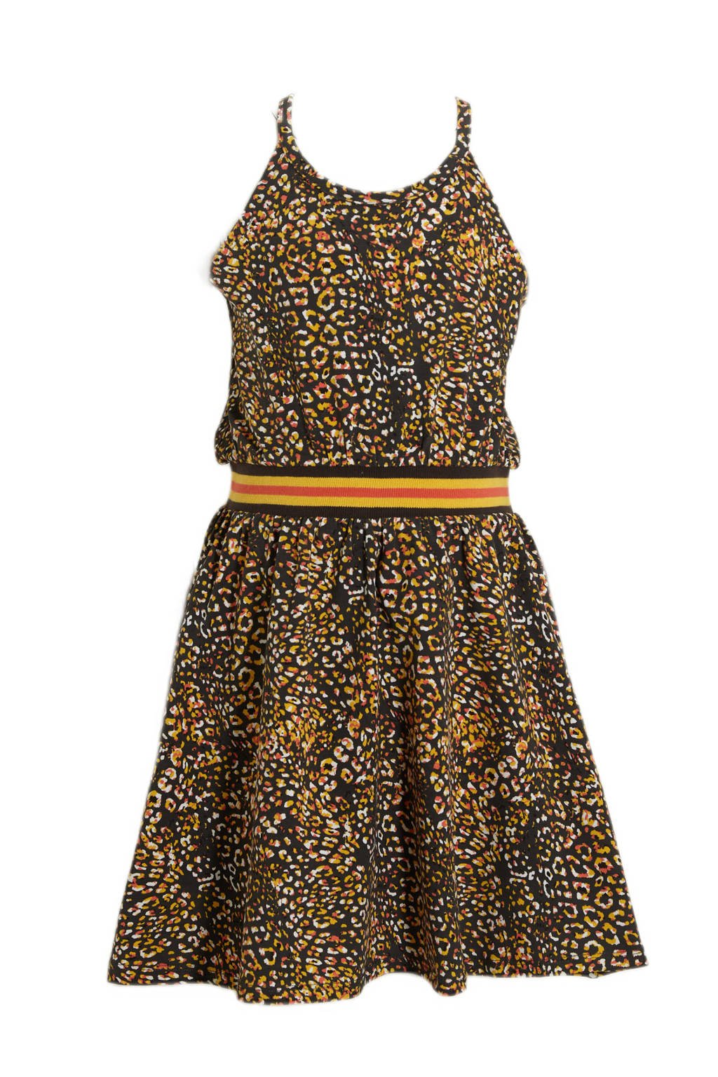 Orange Stars jurk Perihan met all over print donkergrijs