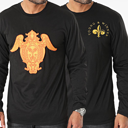 Tee Shirt Manches Longues Noir Doré Renaissance