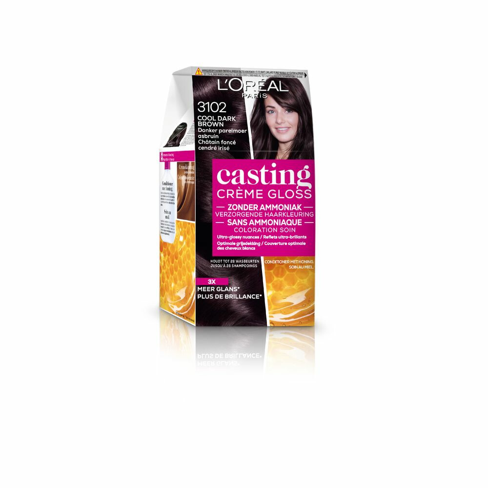 L'Oréal Casting Crème Gloss Semi-Permanente Haarkleuring 3102 - Cool Dark Brown - Donker Parelmoer Asbruin
