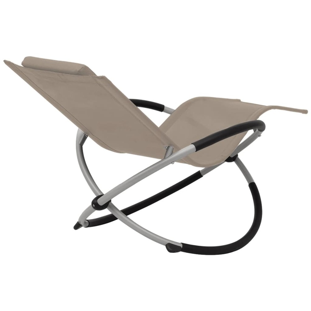 Transat chaise longue bain de soleil lit de jardin terrasse meuble d'extérieur géométrique d'extérieur acier taupe