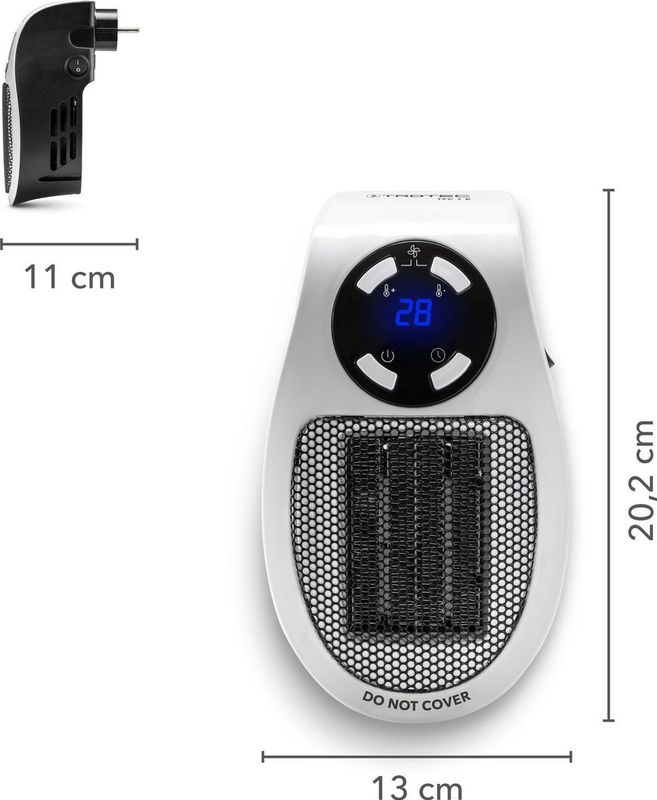 TROTEC Keramische Stopcontactverwarming - Kachel TFC 1 E - 500W - 2 Warmtestanden