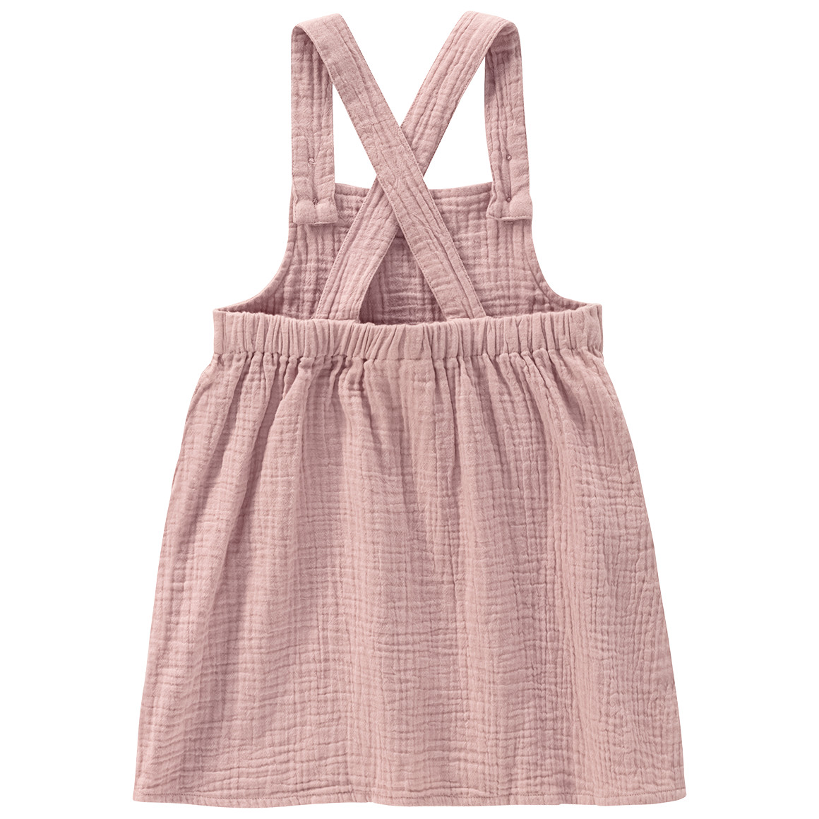 Topomini Pure Collection Baby Musselin-Latzkleid mit Elastikbund puderrosa